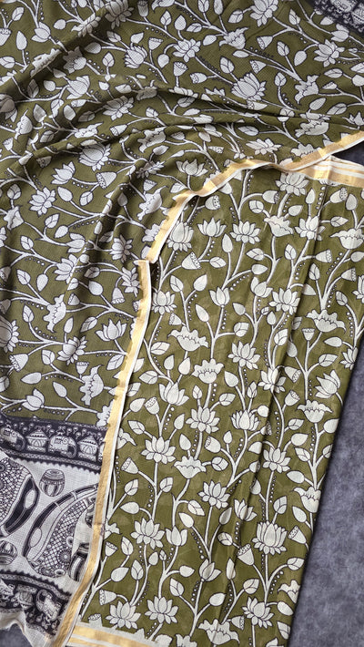Handcrafted kota kalamkari set (2 pc set) - AK316