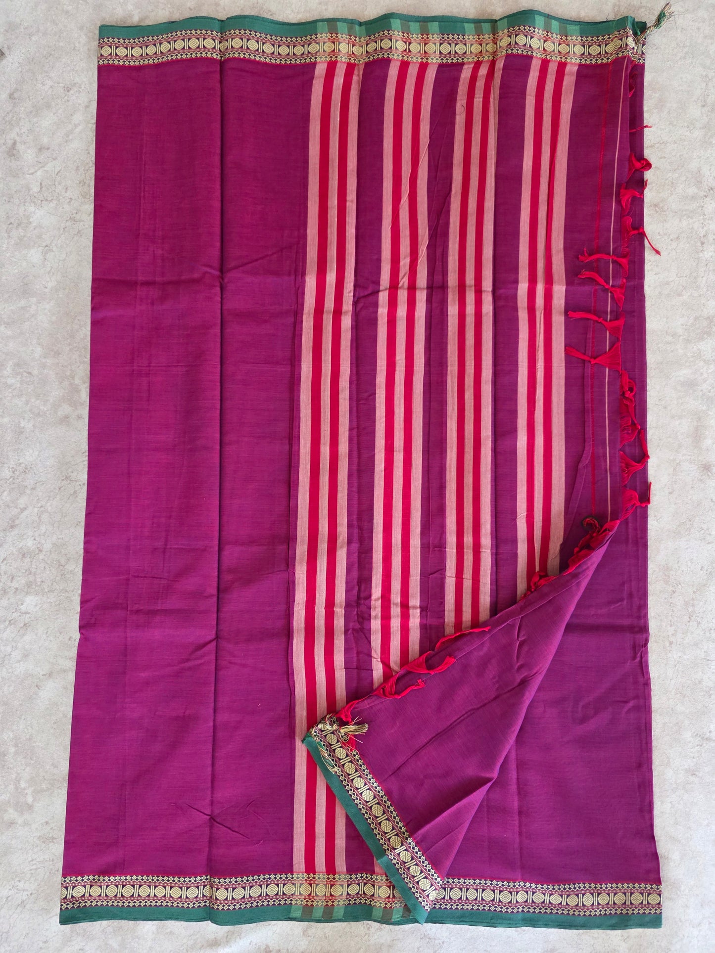Mercerised checked narayanapet with saree - NA220