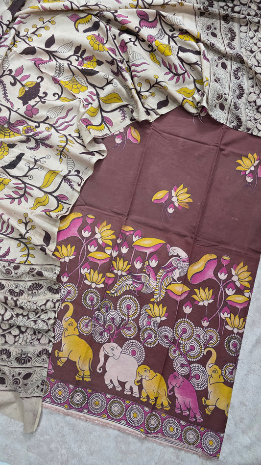 Penkalamkari- inspired  kalamkari  cotton set - RV173