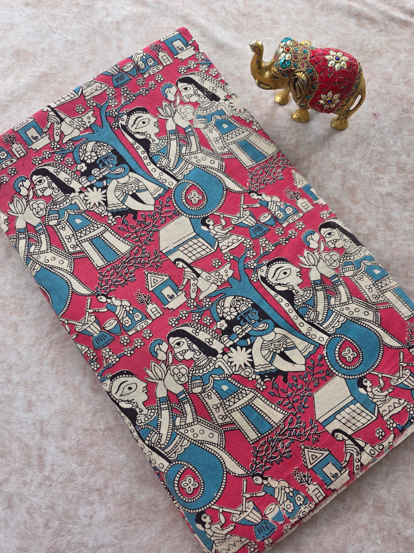 Pure kalamkari cotton running material (0.5meter)- KM46