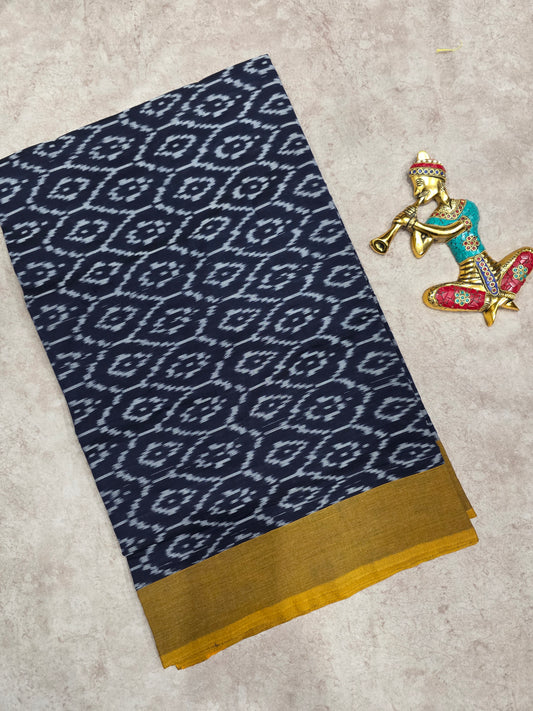 Mercerised warp ikkat saree - NV385