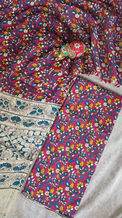 Authentic pure kalamkari cotton set (2 pc set) - AK268