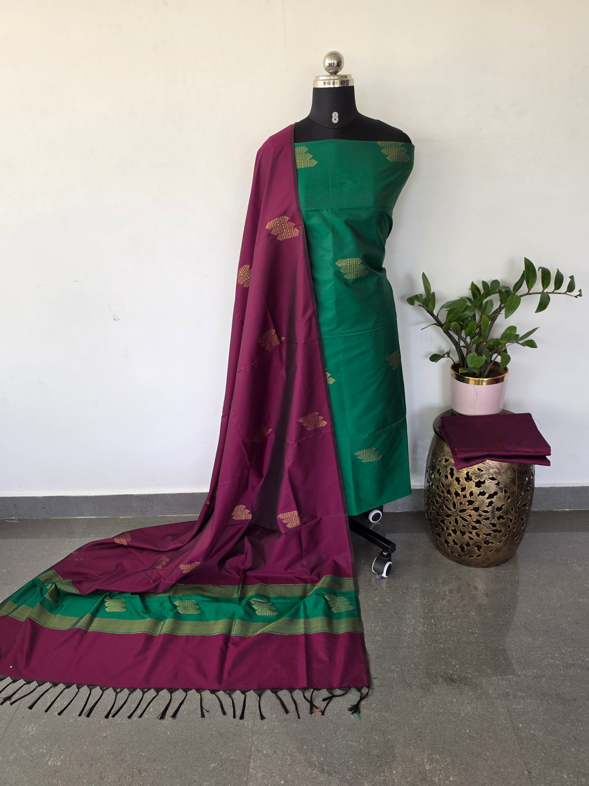 Borderless soft silk salwar set -GS125
