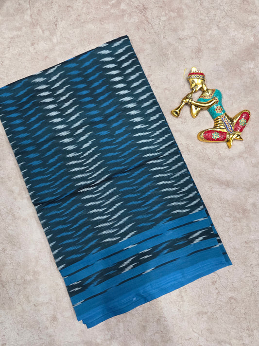 Mercerised warp ikkat saree - NV376