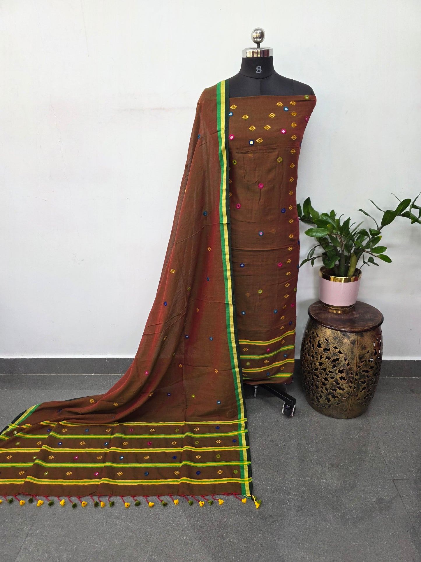 Handcrafted Mirror work bhujodi salwar set -BB414