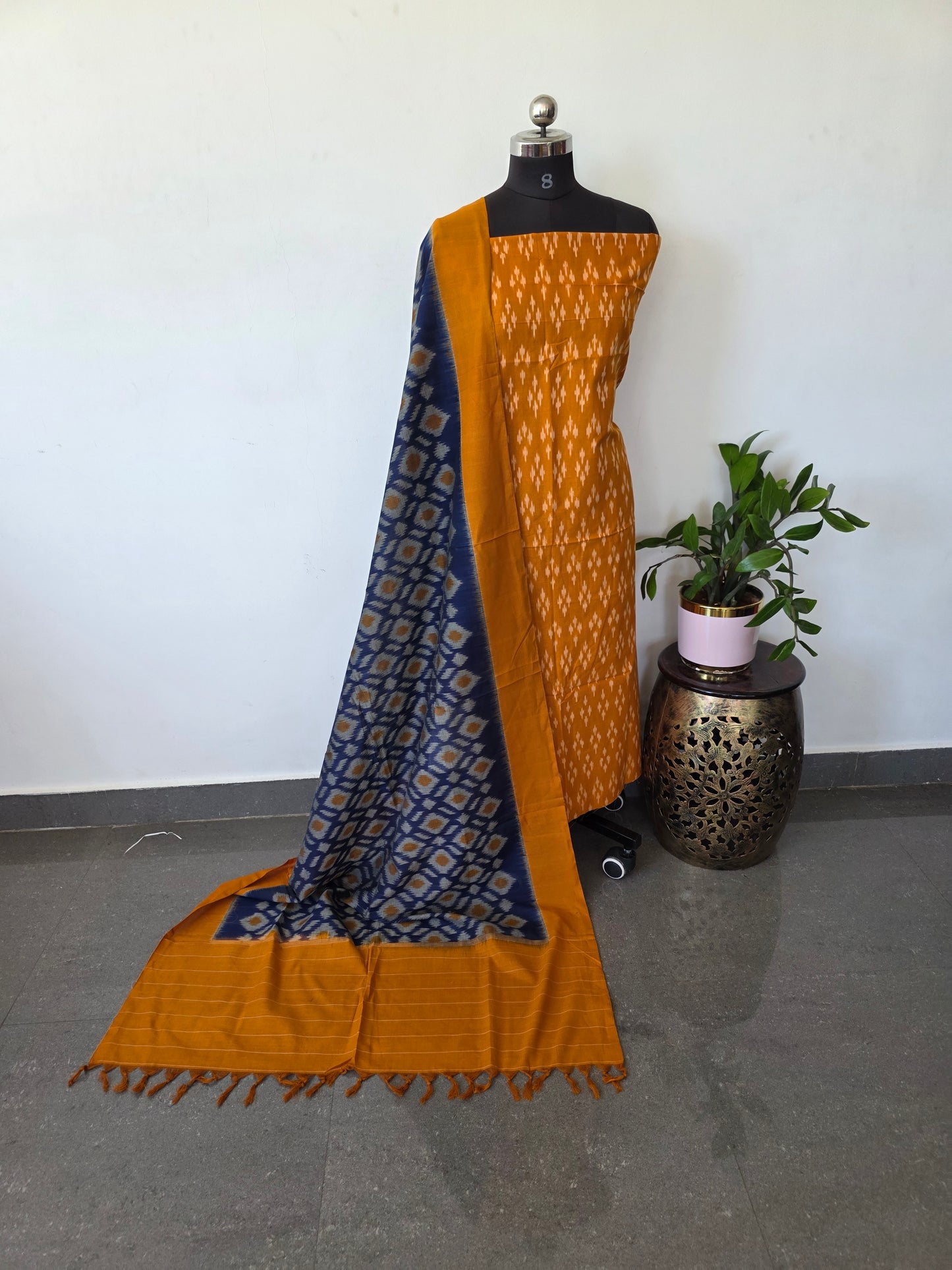 Handloom Mercerised ikkat cotton salwar set - KK103