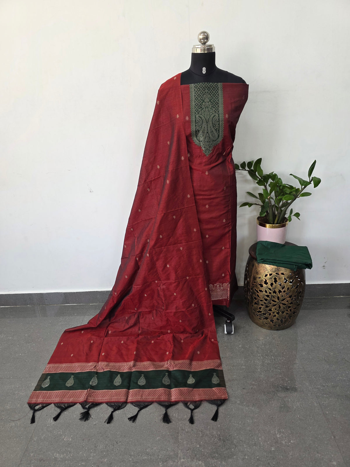 Banarasi Raw silk brocade suit-DW3
