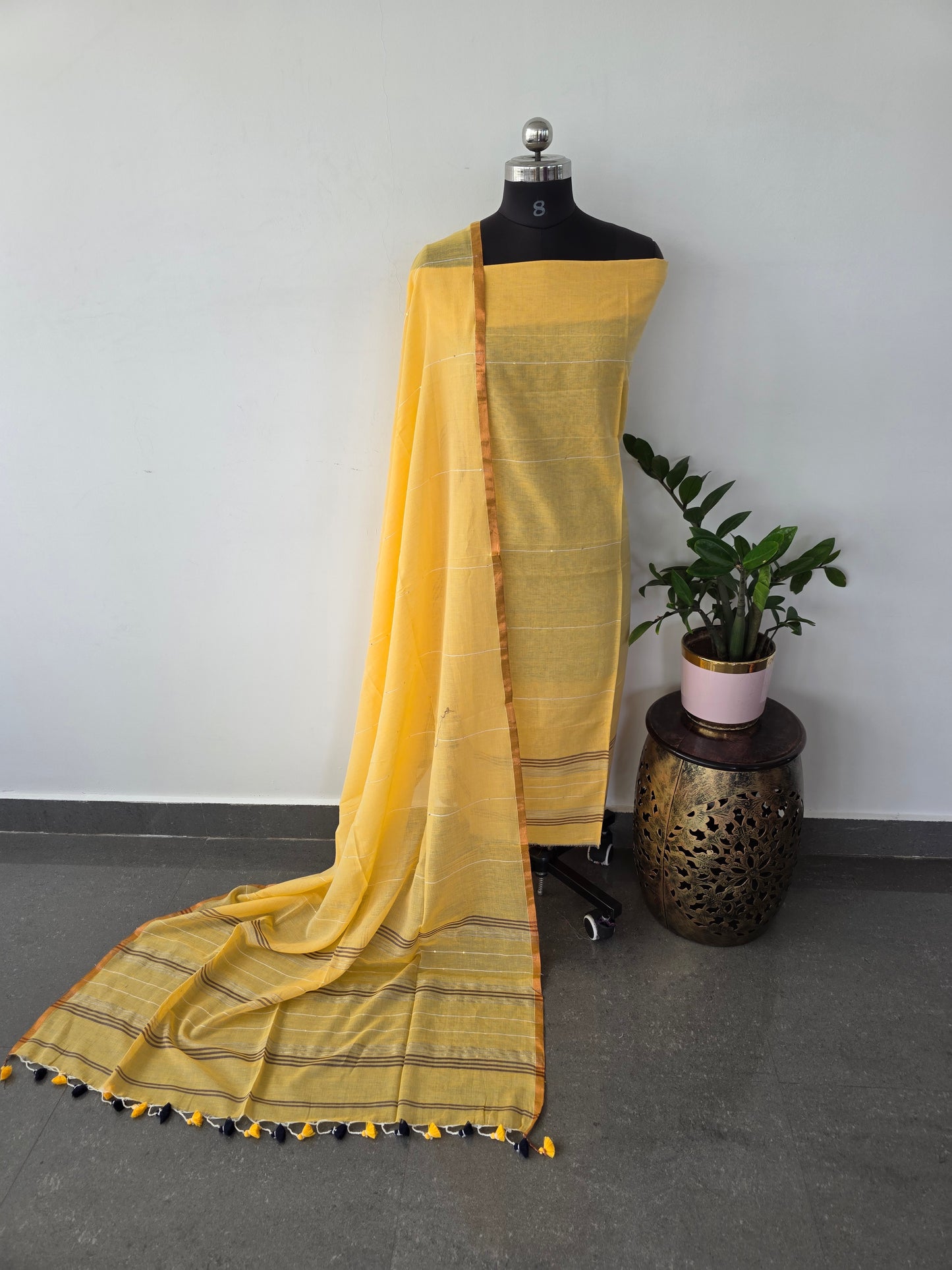 Premium mul khadi sequence work set - AA46