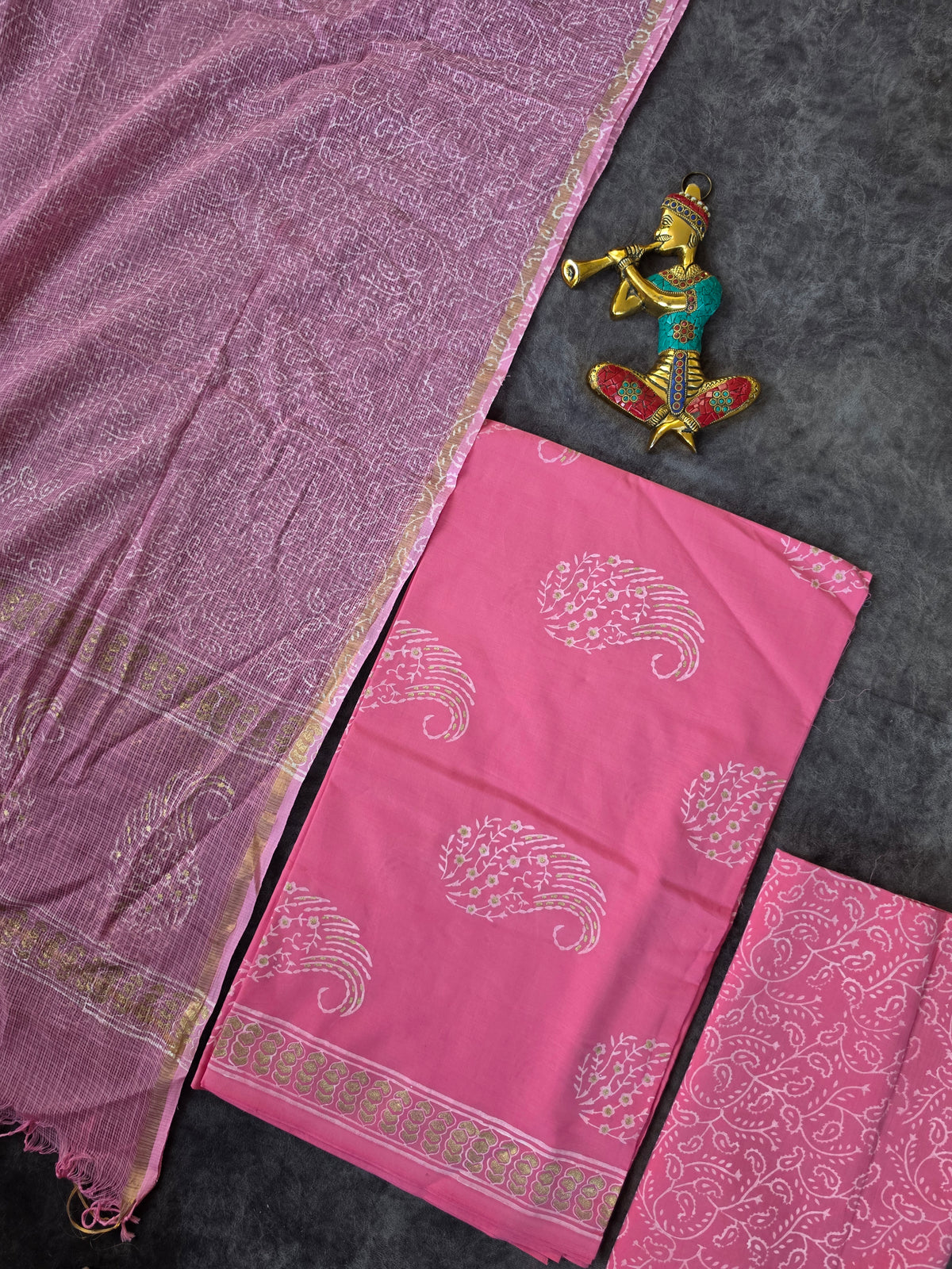 Handblock Jaipuri cotton with Kota duppatta - JA572