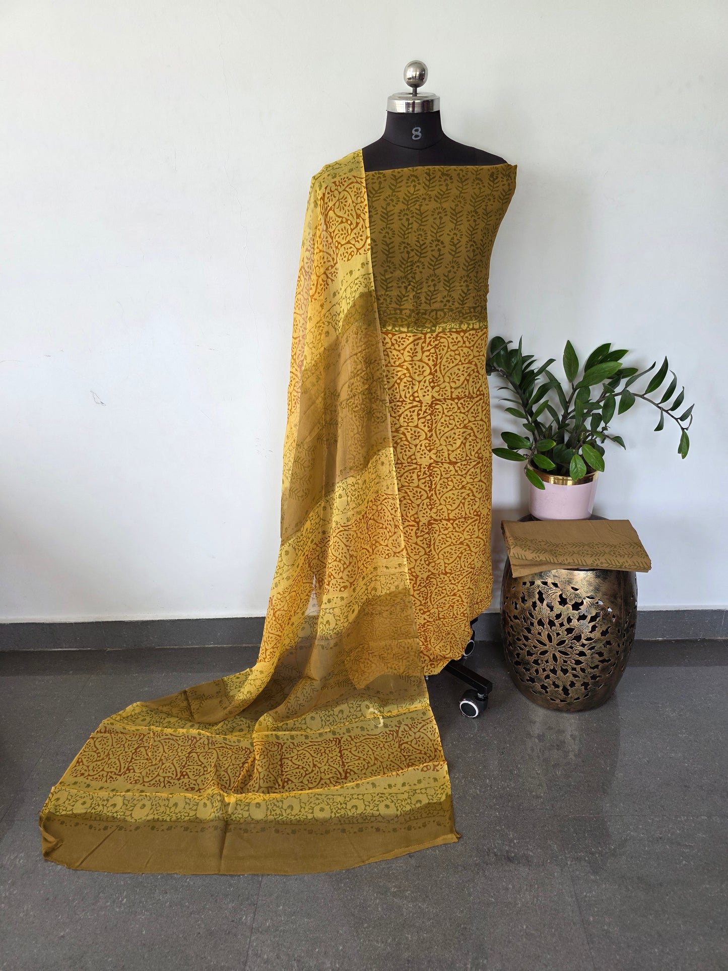 Handblock georgette salwar set - GE194