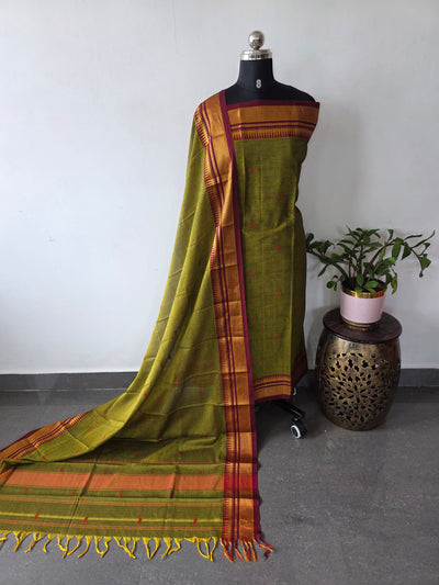Mercerised narayanapet with Paithani butta salwar set(4.5 meters)-NA648