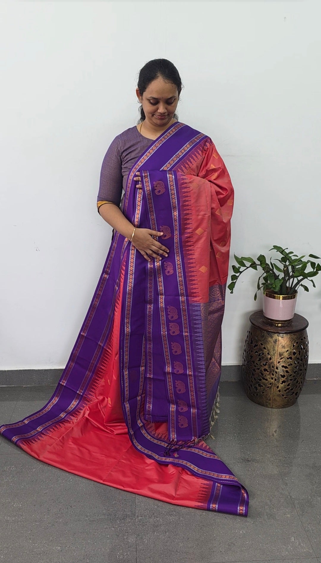 Gadwal semi soft silk saree - GS64