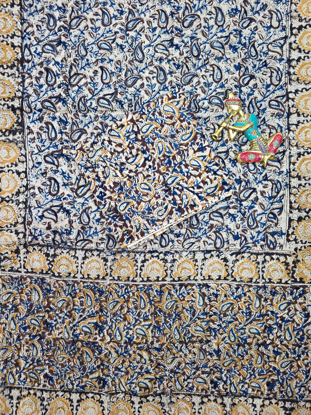 Handblock pure kalamkari cotton set (2 pc set) - AK521
