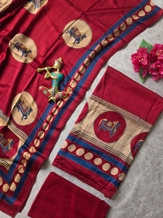 Jaipuri satin modal silk set - JN51