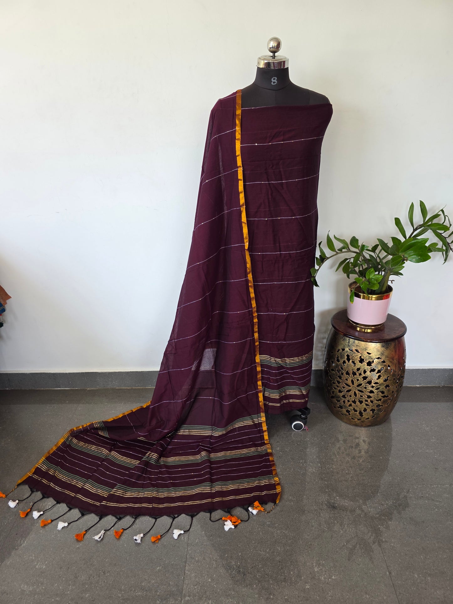 Premium mul khadi sequence work set - MUL349