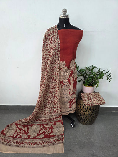 Handcrafted kalamkari cotton set (3 pc)-AK575