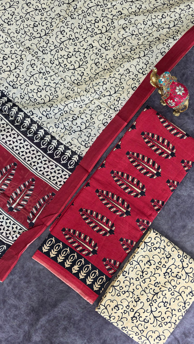 Handblock jaipuri pure cotton set -JA918