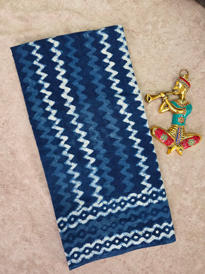 Handblock Jaipuri pure cotton saree - JA515