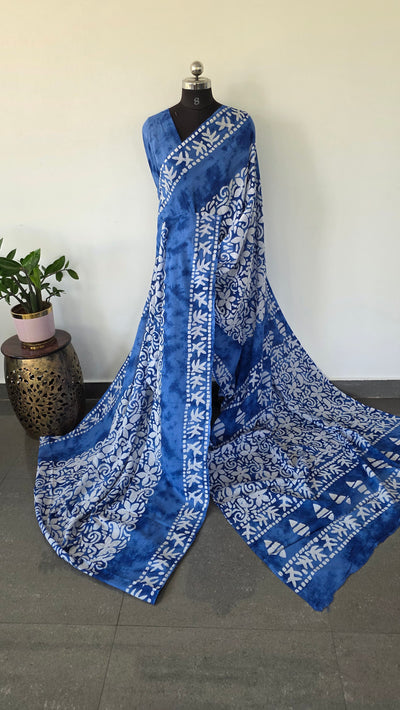Handblock Jaipuri pure cotton saree - JA195