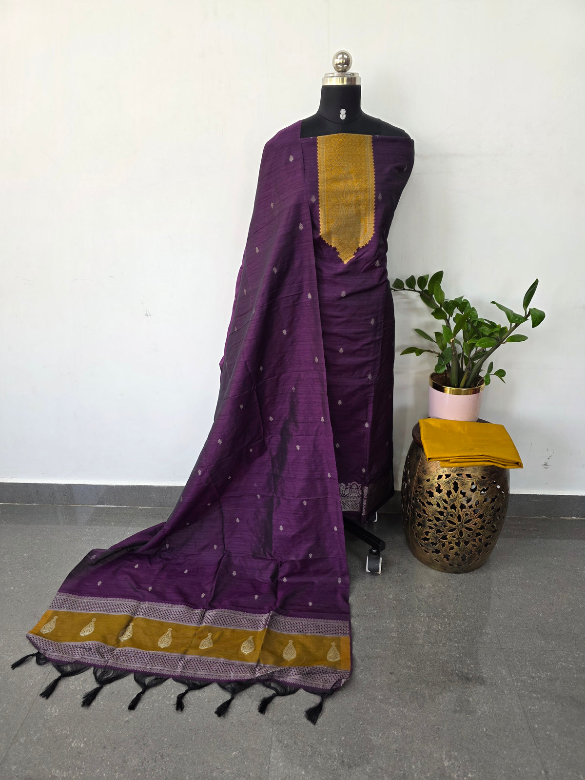 Banarasi Raw silk brocade suit-DW11