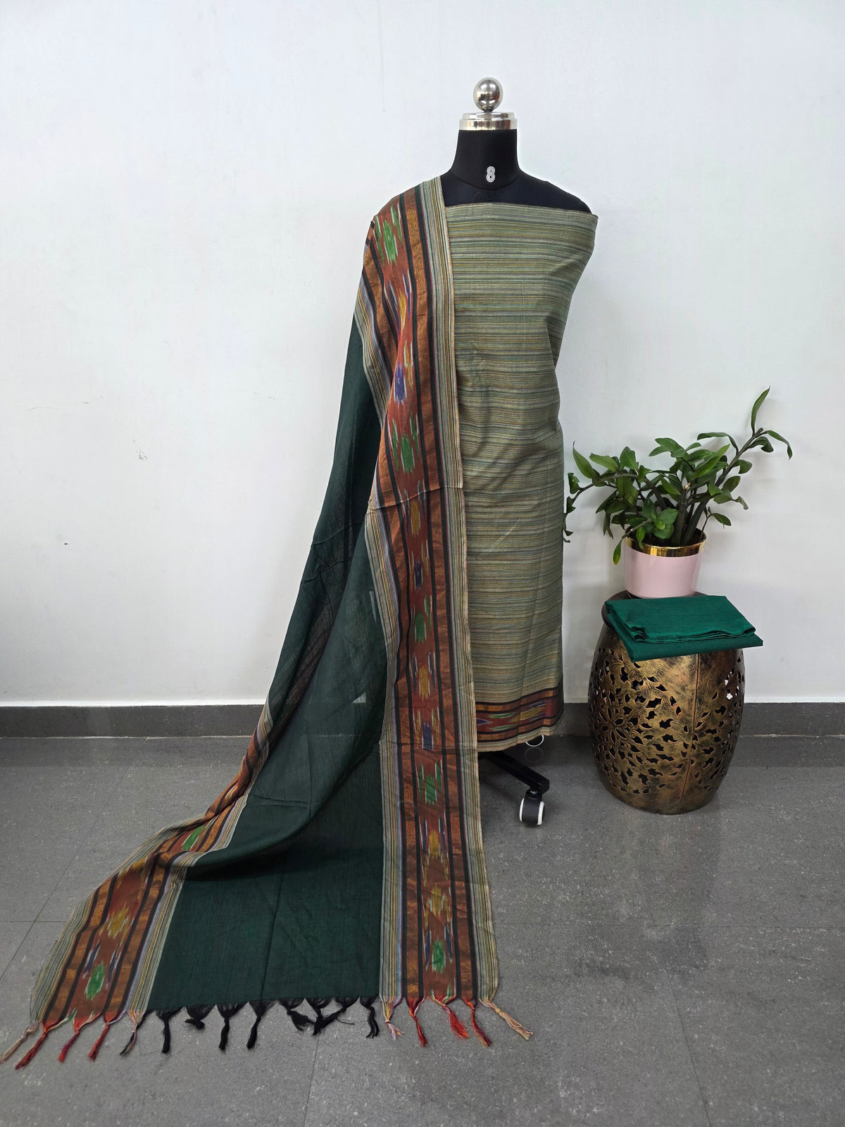 Pochampally border south cotton set - HA110