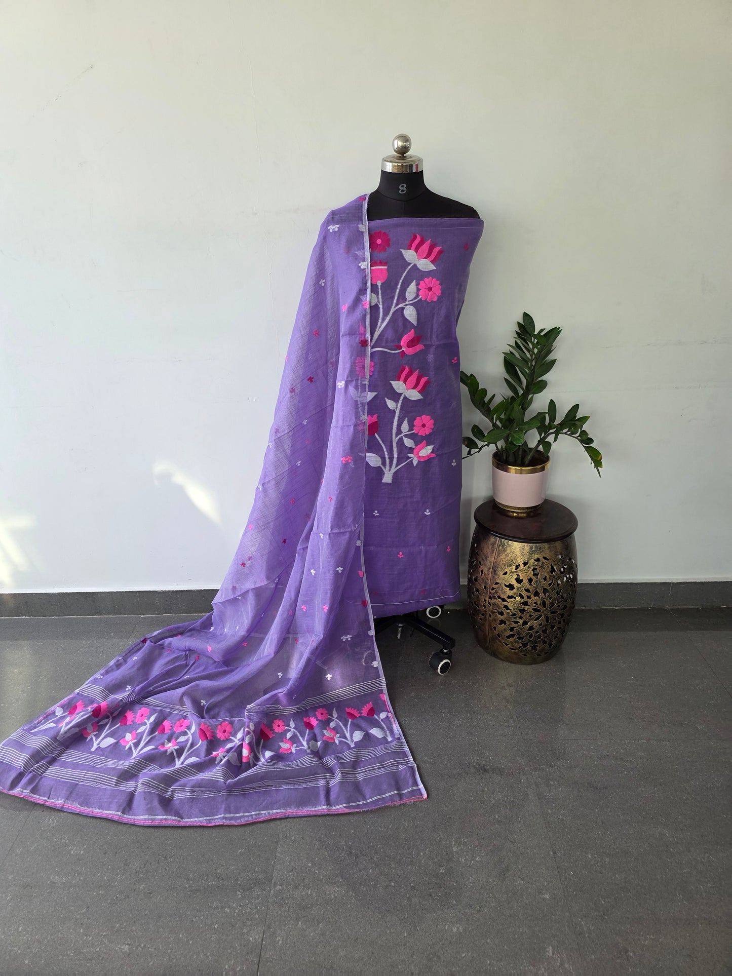 Premium jamdhani silk cotton set - JS1