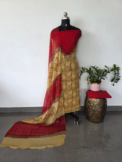 Handblock georgette salwar set -GE147