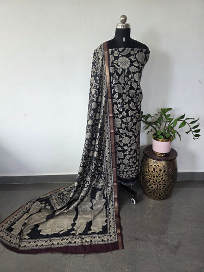 Kalahasthi Kalamkari-inspired Assam silk set - AS131