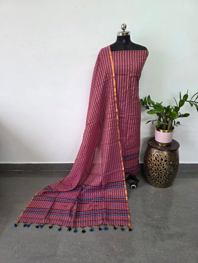 Premium mul khadi zari lines salwar set - MUL297
