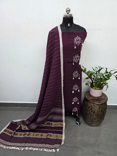 Kala cotton Handloom bhujodi cotton suit -HZ297