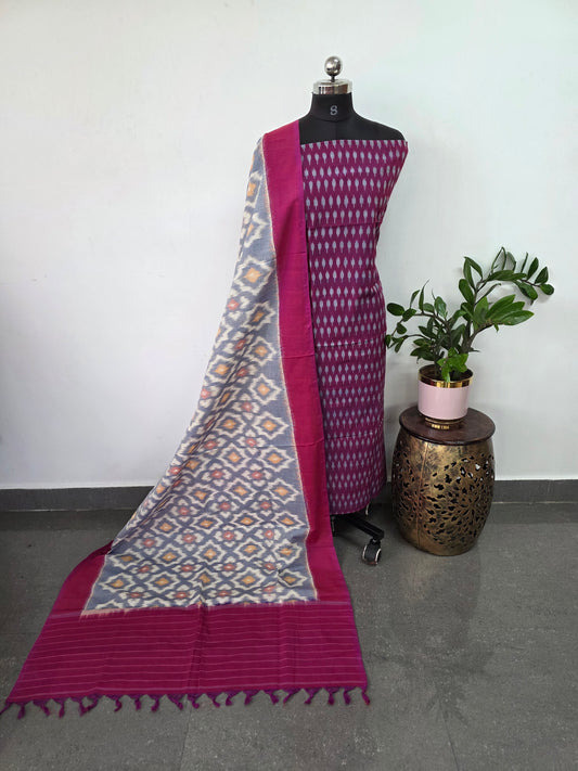 Handloom Mercerised ikkat cotton salwar set - KK194
