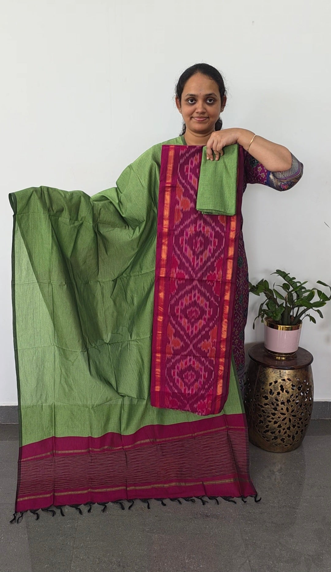 Pochampally sico set with ikkat damn - SD514