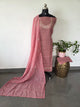 Melange rose pink floral embroidery salwar set -FC75