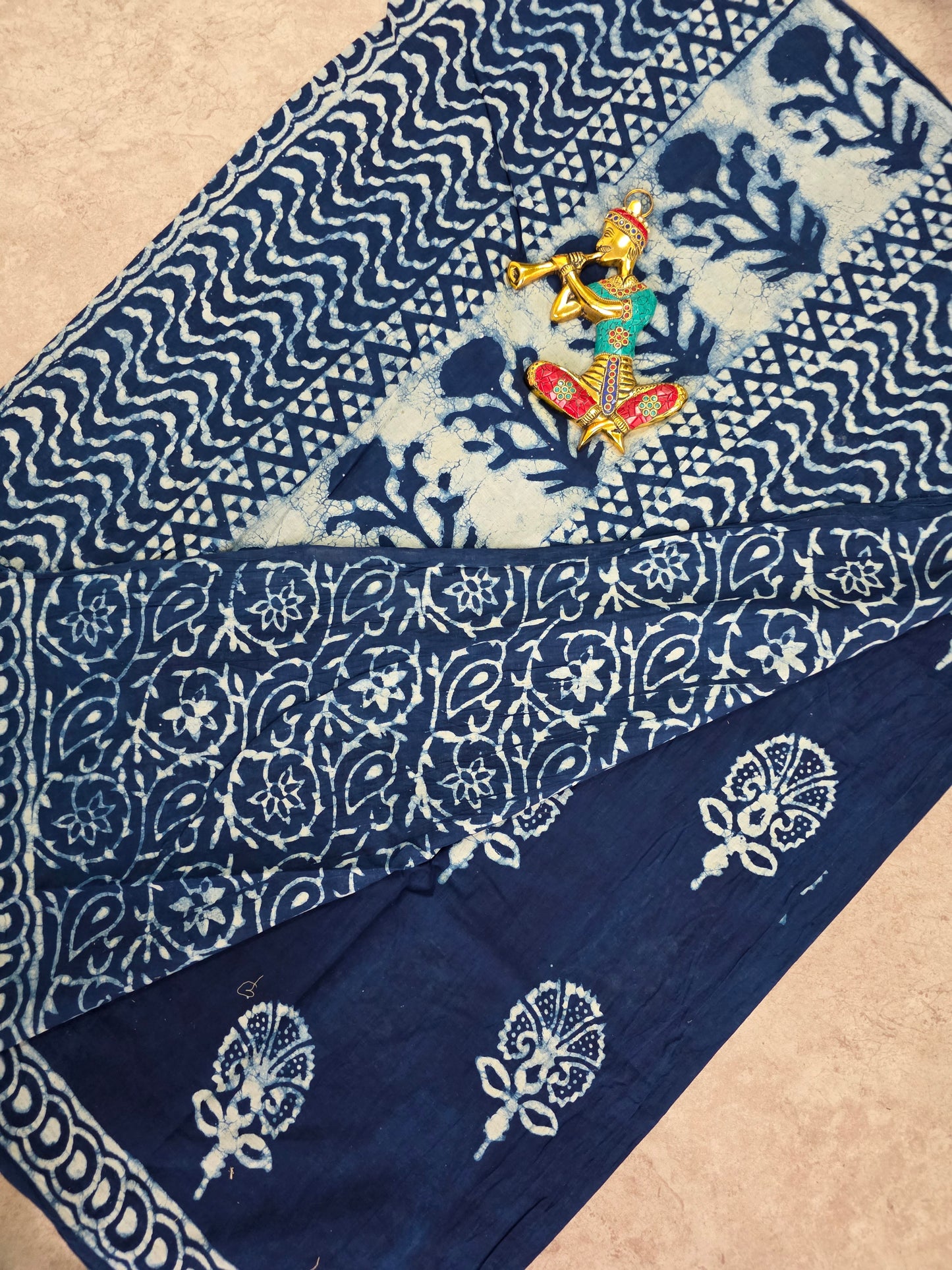 Handblock Jaipuri pure cotton saree - JA510