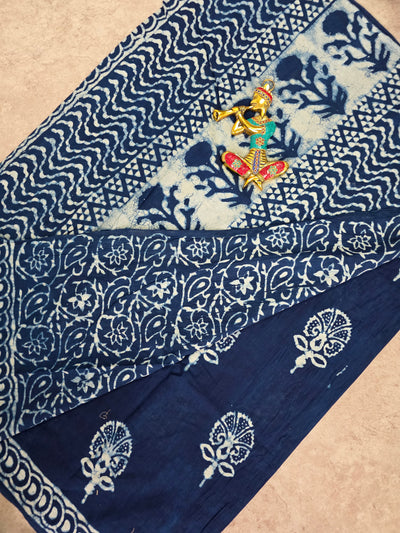 Handblock Jaipuri pure cotton saree - JA510
