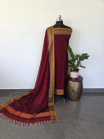 Mercerised narayanapet salwar set with annam border (4.5 meters)NA13