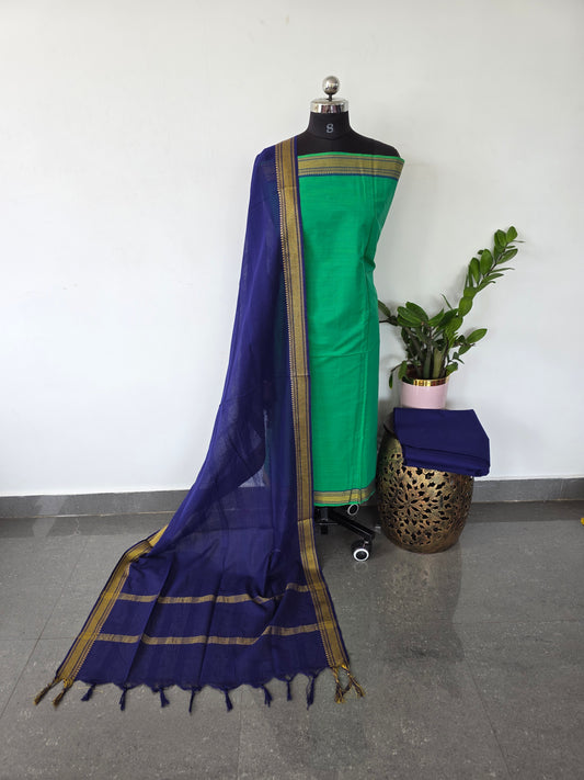 Pure handloom cotton with mangalagiri border - HJ38