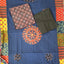 Handcrafted ajrakh cotton top with applique cotton shawl - BAA24