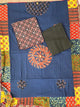 Handcrafted ajrakh cotton top with applique cotton shawl - BAA24