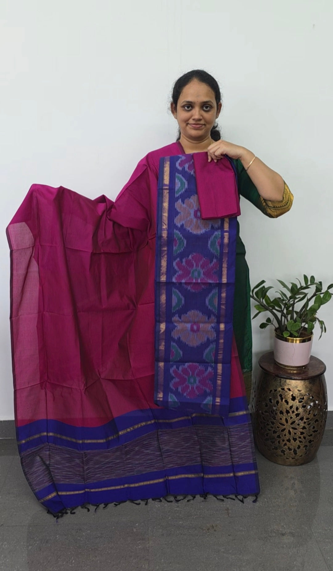 Pochampally sico set with ikkat damn -SD395