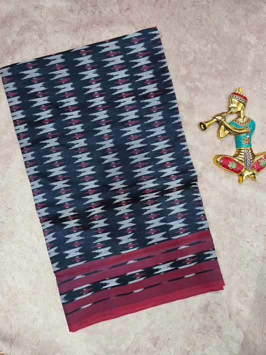 Mercerised warp ikkat saree - NV338