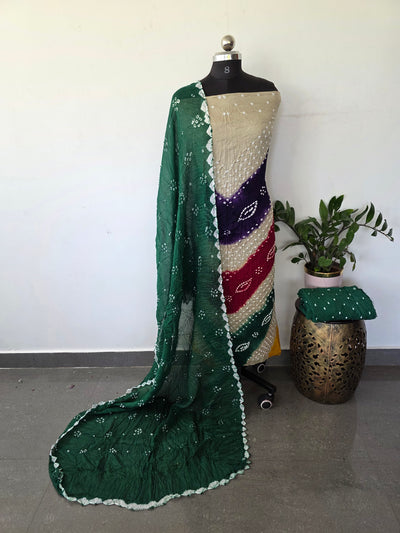 Handcrafted bandhani cotton set -BN150