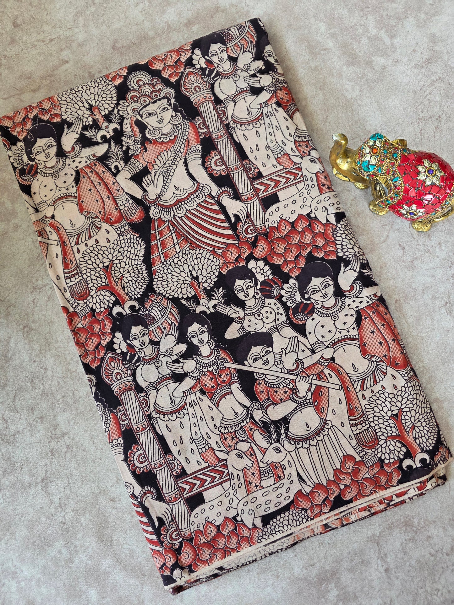 Pure kalamkari cotton running material (0.5mtr)- AK227