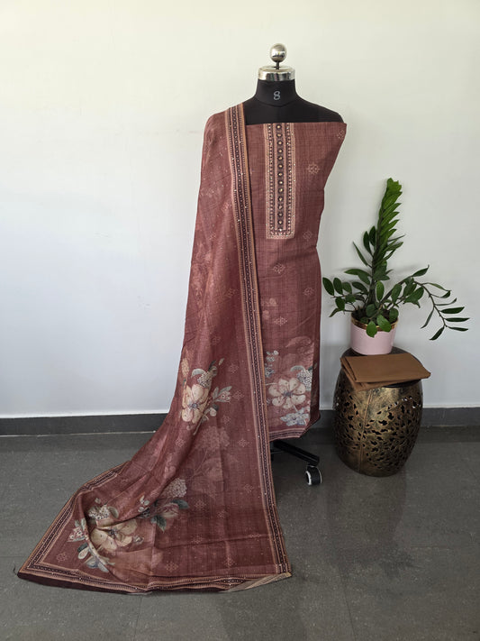 Premium semi tussar silk set - TA25