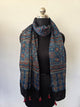 Ajrakh Handblock natural dyed mashru silk stole-MV65
