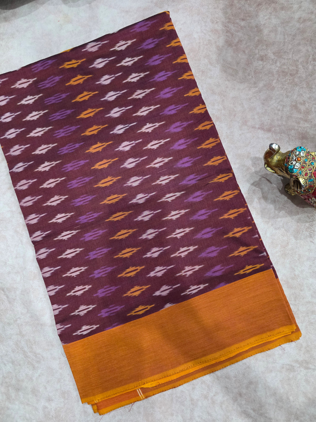 Mercerised warp ikkat saree - WW246