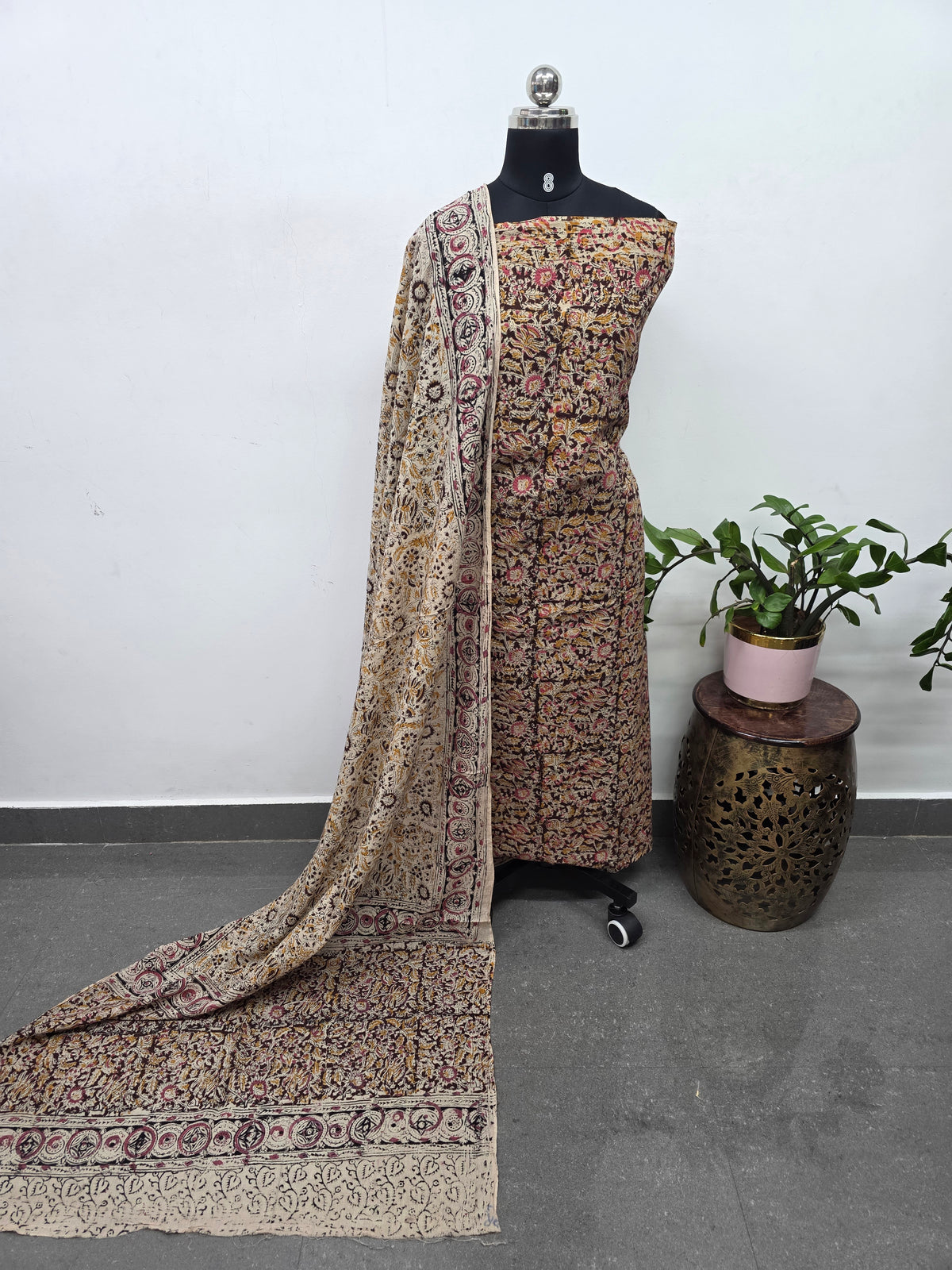 Handblock pure kalamkari cotton set(2 pcs)- AK530