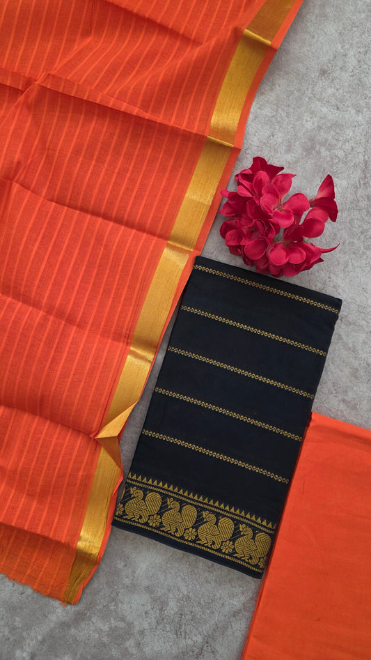 Madurai sungudi velthari salwar set (black)- MS55
