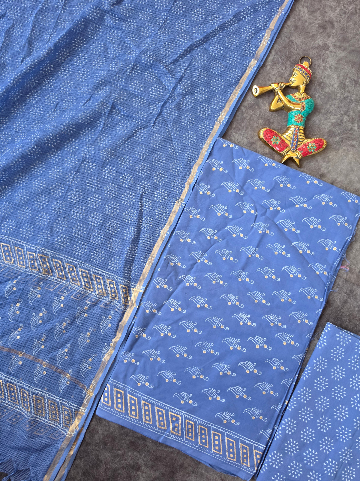 Handblock Jaipuri cotton with Kota duppatta - JA564