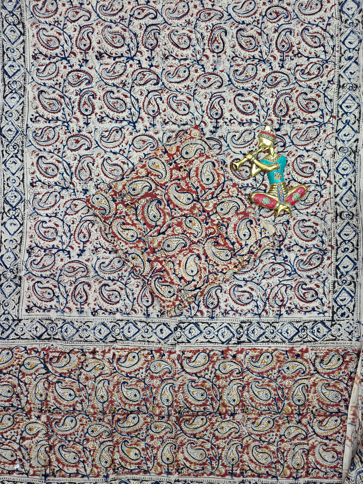 Handblock pure kalamkari cotton set(2pcs)-Ak526